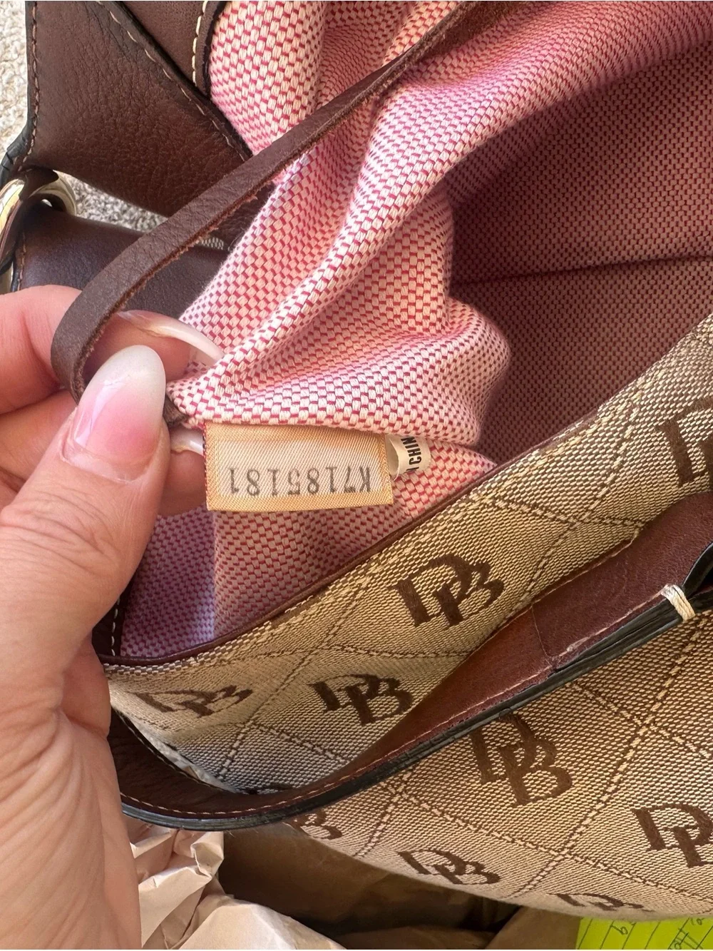Dooney & Bourke Brown Logo-Print Hobo Bag